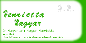 henrietta magyar business card